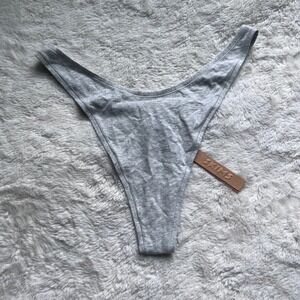 SKIMS Cotton Jersey Dipped Front Thong Light Heather Grey 3X PN-DTH-1924 NEW